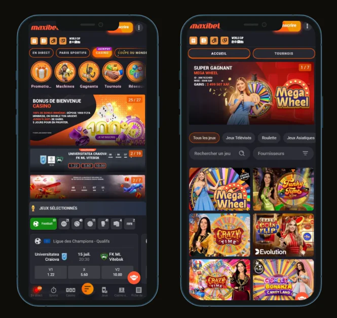 Maxibet Casino sur mobile avec accès aux paris sportifs, au casino et aux promotions