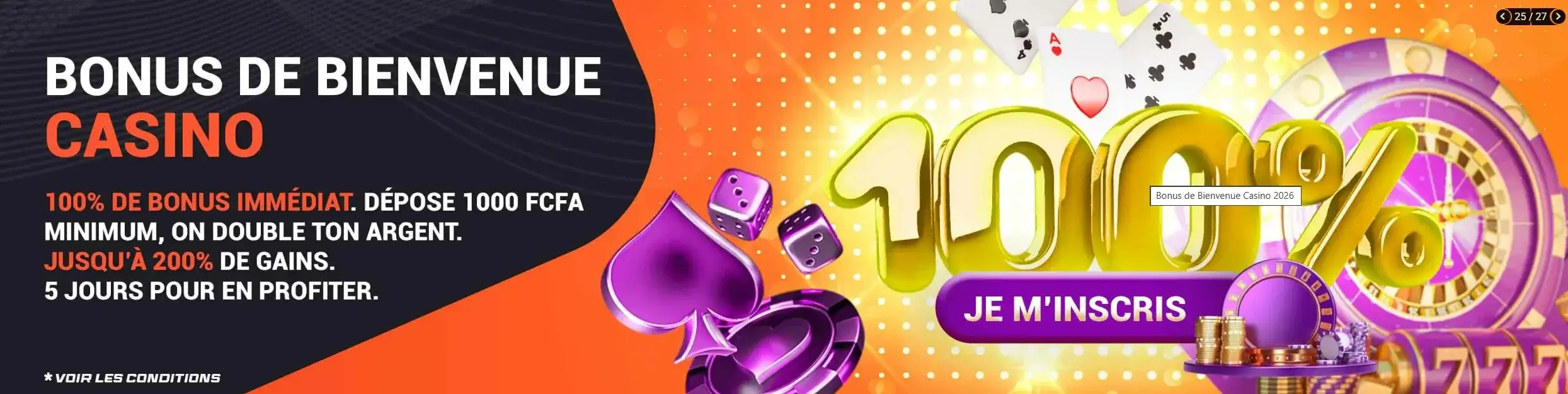 Bonus de bienvenue casino