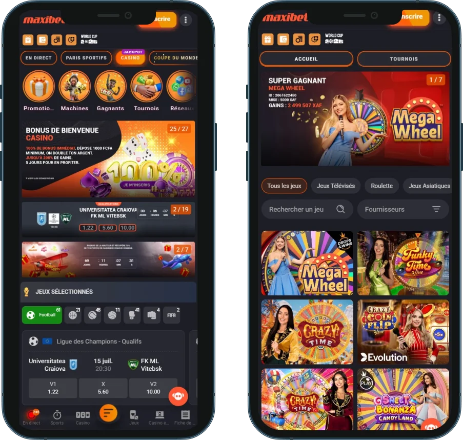 Expérience mobile chez Maxibet